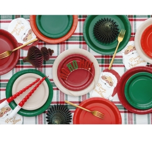 Talíře papírové červené 18 cm 6 ks