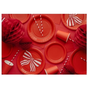 Talíře papírové červené 23 cm 6 ks