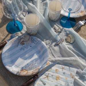 Talíře papírové s mořským motivem 23cm 10ks