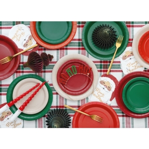 Talíře papírové tmavě zelené 23 cm 6 ks