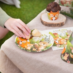 Talířky papírové Lesní zvířátka 18 cm 6 ks