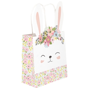 Taška dárková Zajíček s květinami 22x13 cm 1 ks