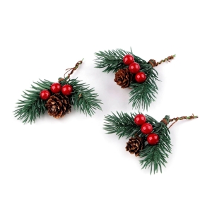 Vánoční umělá větvička na drátku 3 ks