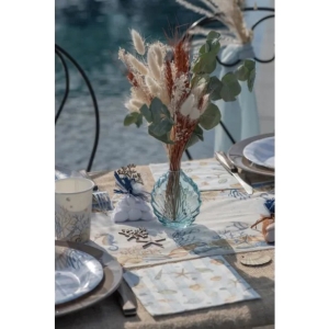 Váza skleněná tyrkysová mušle 10cm