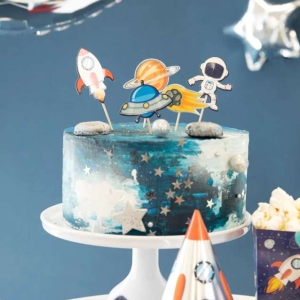 Zápichy na dort a cupcakes Vesmír 7 ks