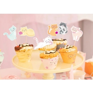 Zápichy na dort Kočky 6 ks