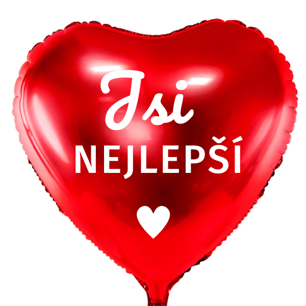 Balónek fóliový, červený, s českým nápisem