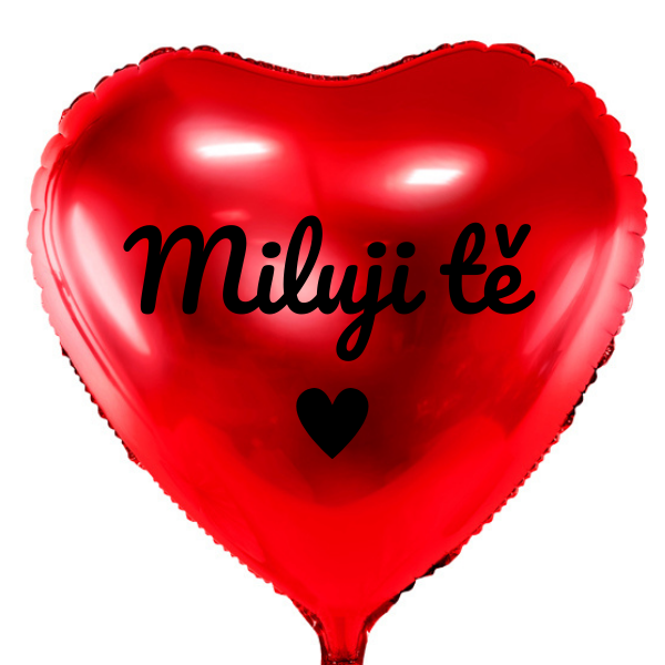 Balónek fóliový, červený, s českým nápisem