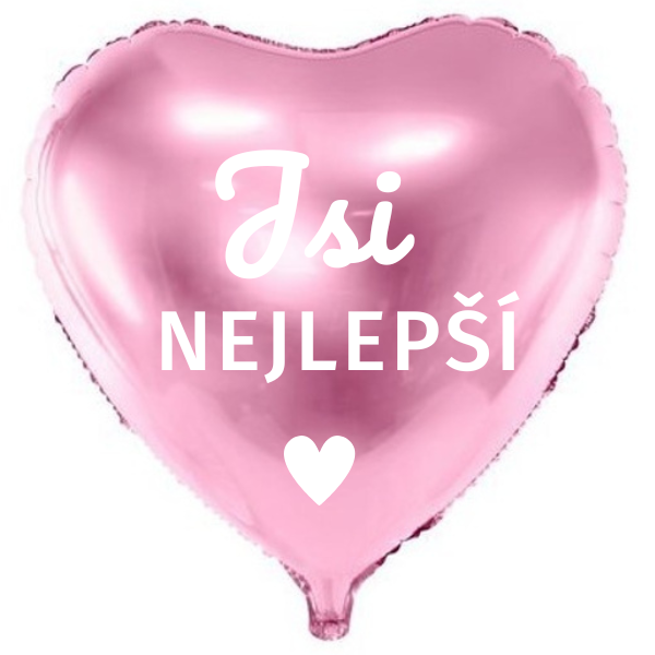 Balónek fóliový, růžový, s českým nápisem