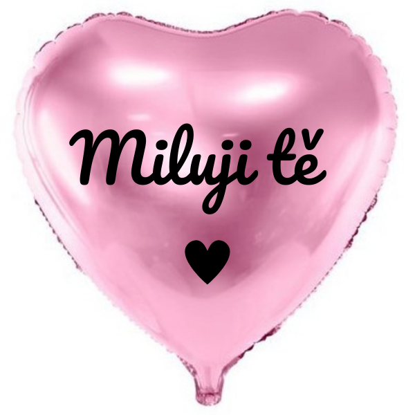 Balónek fóliový, růžový, s českým nápisem
