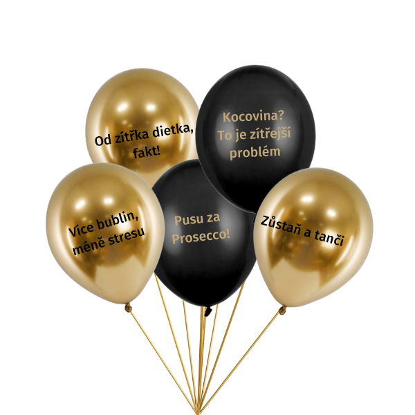 Balónky latexové Silvestrovská párty! S českým popísem 5 ks 30 cm