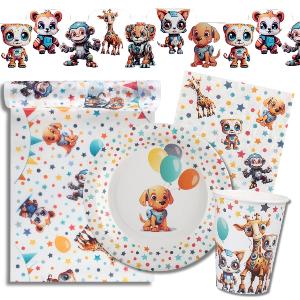 Party set - Šťastná zvířátka, pro 10 osob