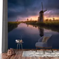 Vliesov fototapeta na zed' Vtrn mlny Kinderdijk-Elshout | 375 x 270 cm | FTNXXL 3022
