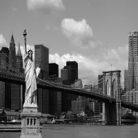 Vliesov fototapeta na zed' Brooklynsk most a Socha svobody | 360 x 254 cm | FTS 1300