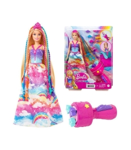 Barbie princezna s barevnmi vlasy hern set