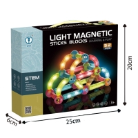 Magnetick stavebnice se svtlem 52 ks