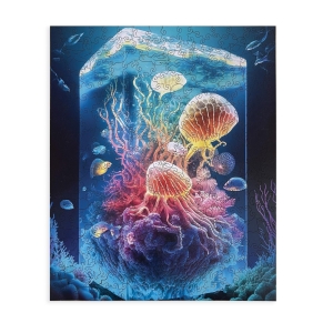 Wooden puzzle Jellyfish World A3