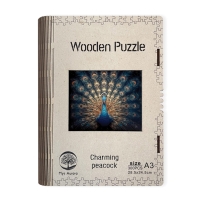 Wooden puzzle Charming peacock A3