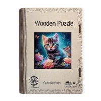 Wooden puzzle Cute Kitten A3