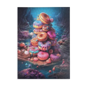 Wooden puzzle Pile of Donuts A3