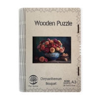 Wooden puzzle Chrysanthemum Bouquet A3