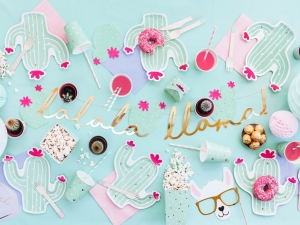 Baner Lama - Lalala Llama, zlatý, 12,5x82cm