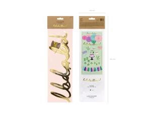 Baner Lama - Lalala Llama, zlatý, 12,5x82cm