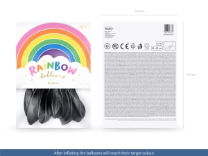 Balnky Rainbow 23cm pastelov, ern (1 bal. / 10 ks)