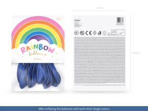 Balnky Rainbow 23 cm pastelov, tmav modr (1 bal. / 10 ks)