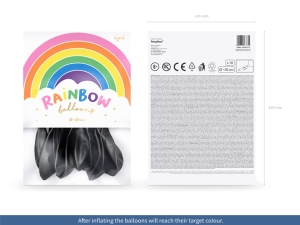 Balnky Rainbow 30cm pastelov, ern (1 bal. / 10 ks)