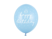 Balnky 30cm, happy birthday, P. Baby Blue (1 bal. / 50 ks)