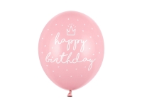 Balnky 30cm, happy birthday, P. Baby Pink (1 balen / 50 ks)