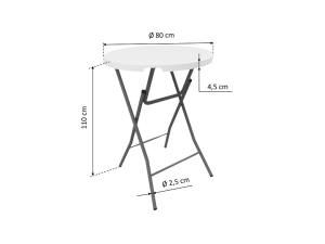 TENTino Bistro stolek koktejlov prmr 80 cm, bl, BSTL80